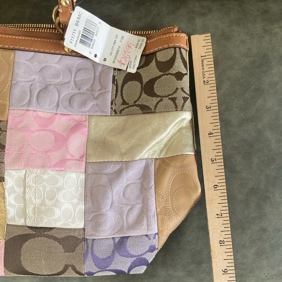 NEW LOWER PRICE VINTAGE Coach F11711 m patchwork tote pink & gold NEW WITH TAGS - Picture 11 of 15